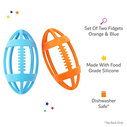 Fun And Function Grip It Football Chewy & Fidget Set - Kid & Toddler Chew Toy - Sensory Chew Toys For Kids - Oral Chew Toys For Sensory Kids - Oral Sensory Toys, Sensory Chew For Kids & Babies, 2 Pack #TOP2