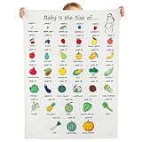 Tegeme Pregnancy Gifts for Expecting New Mom Blanket First Trimester Essentials Weekly Baby Growth Tracker in Fruit Veg Pregnancy Congratulation Gift for Expecting Parents Couple Countdown Maternity