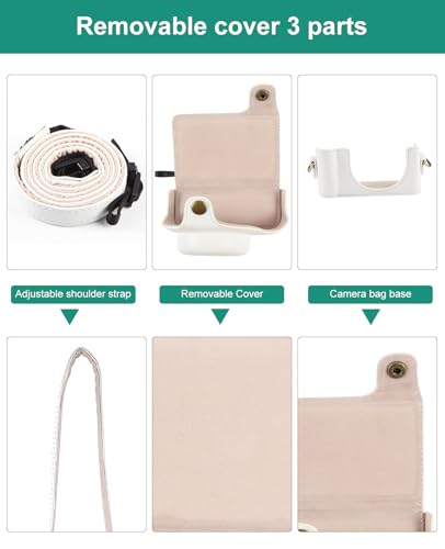Funda para cámara Sony ZV-1F PULUZ de cuero blanco miniatura 3