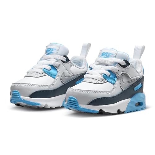 Nike Air Max 90 EasyOn Baby/Toddler Shoes (HF6359-100, Shown: White/Baltic Blue/Armory Navy/Wolf Grey) Size 52