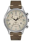 Diese hochwertige Uhr hat ein Braun Leder band ( 21 cm Länge und 18 mm Breite) mit einer Dornschließe