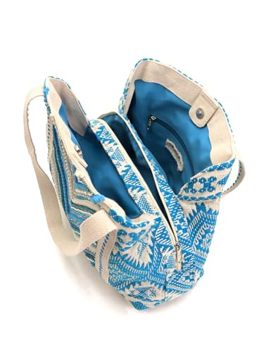 Image of Boho Girl Spacious and Stylish Handbag with Button Closure | Made of Cotton Material | For Daily and Office Use | Ladies Handbag Purse For Daily & Office Use | Double Shoulder Straps