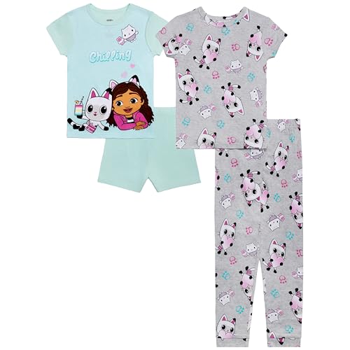 Gabby Dollhouse Girls 4-Piece Snug-fit Cotton Matching Pajama Set Short-Sleeve Soft & Cute for Kids GABBY CHILLING 6