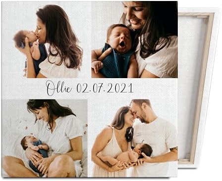 Hippowarehouse Personalised Canvas Photo Prints VARIOUS SIZES And TEMPLATE OPTIONS Wall Art Family Portrait Collage Memories Keepsake Family Pets Wedding Special Occasions Home Décor