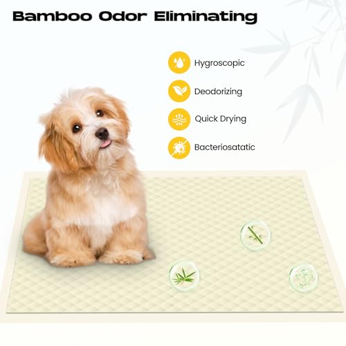 Image of Bamboo Small Puppy Pads Pee Pads for Dogs 22 inchx22 inch 30 Count