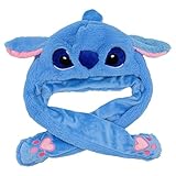 zibewlr Girls Ear Moving Jumping Hats, Warm Plush Rabbit Winter Caps, Cute Bunny Fuzzy Hat Halloween ChristmasNovelty party hat (Dark blue