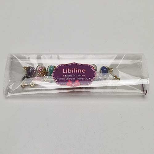 Libiline 16Pcs 12Mm(0.48'') Colorful Mix Lots Assorted-Colors Antique Charms Glass Ball With Tiny Shiny Rhinestone Beads Pendant Craft Accessory Diy Necklace Bracelet Craft Jewelry Making Supply #TOP5
