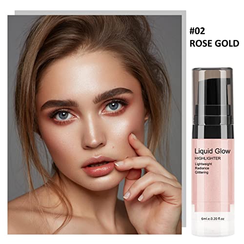 Boobeen Liquid Highlighter - Shine Shimmer Makeup Bronzer Smooth Glow Illuminator Drops Liquid Highlighter Nude Glow Glitter Illuminizing Contour For Face & Body, For Radiant Skin #TOP2