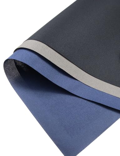 Image of KCS 3 pc of 15 inch x 18 inch(38cmx45cm) 18 Count Cross Stitch Cotton Aida Cloth Needlework Rolled Fabric Box,18CT,Navy Blue+Dark Grey+Black
