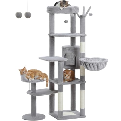 Arbre à chat avec hamac et griffoirs renforcés pour le jeu des chats de tout âge