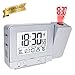 Produktbild Queta Projektionswecker, Digital Uhr mit Zeit Temperatur Projektion, mit Dual-Alarm, Luftfeuchtigkeit, Snooze, Timer, Kalender, USB-Anschluss (Silber)