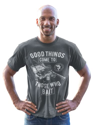 6TN pour Homme Bonne Choses Come to Those Who Amorce pêche à thème T-Shirt - Charbon, Large Cover