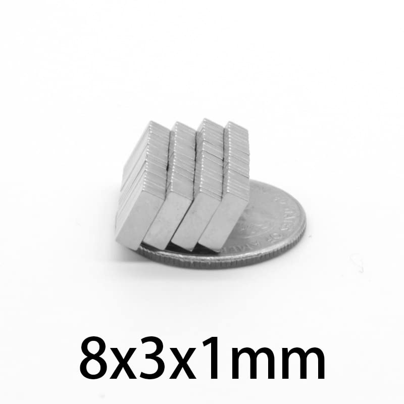 20-1000pcs 8x3x1 Small Block 8x3x1mm Neodymium Rare Earth NdFeB Magnetic 8 * 3 * 1mm Magnet(500pcs)