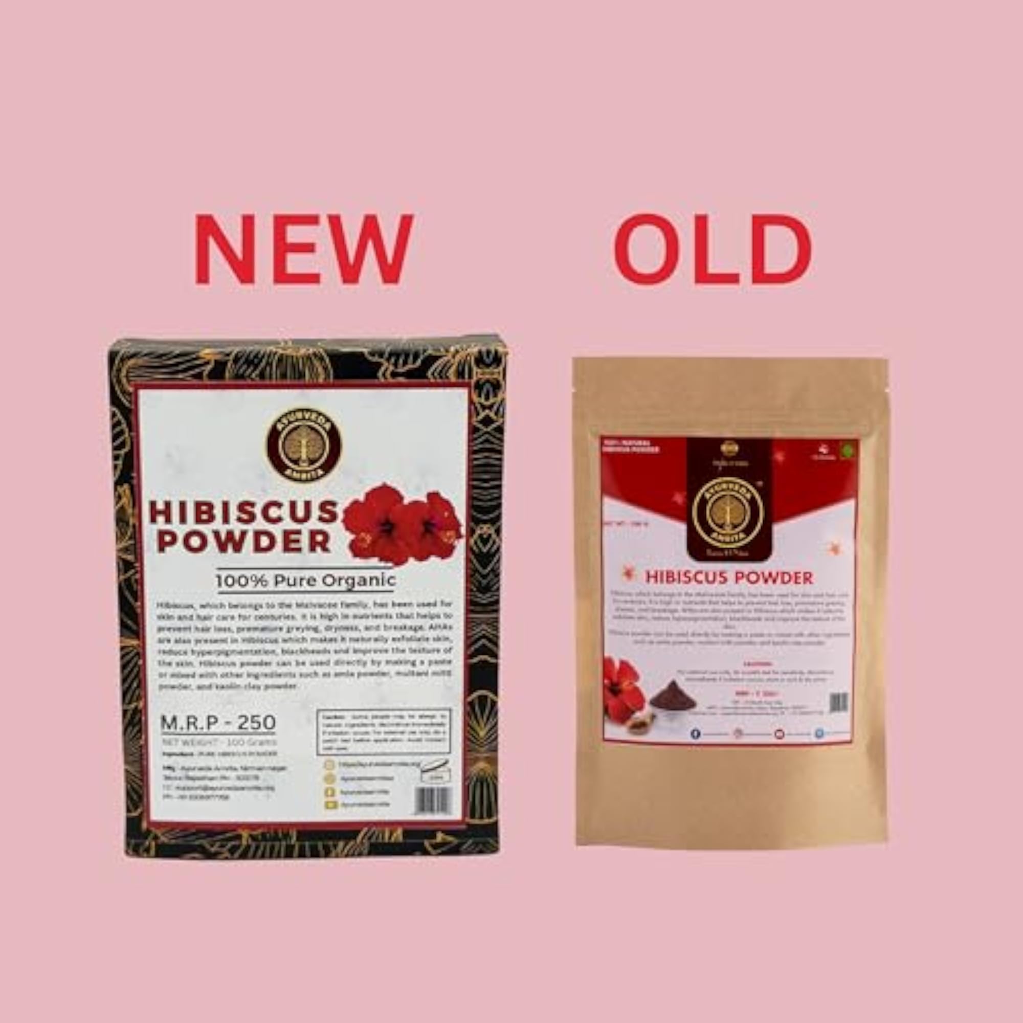Organic Hibiscus Powder for Skin & Hair, 100g