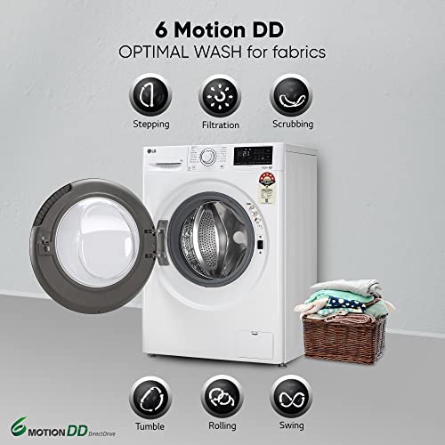 Get the Best Washing Experience with LG's 7 Kg 5 Star Inverter Front Load Washing Machine with Inbuilt Heater, AI DD Technology & Steam for Optimal Hygiene!