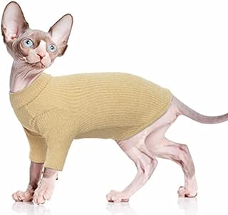 PUMYPOREITY Cat Sweater Vest Clothes, Soft Warm Jumpsuit Cat Sweatshirt Puppy Kittens Winter Coat Jacket Clothes Pet Pajama Costume Apparel Pet Outifit for Sphynx Cat (Green, XS)