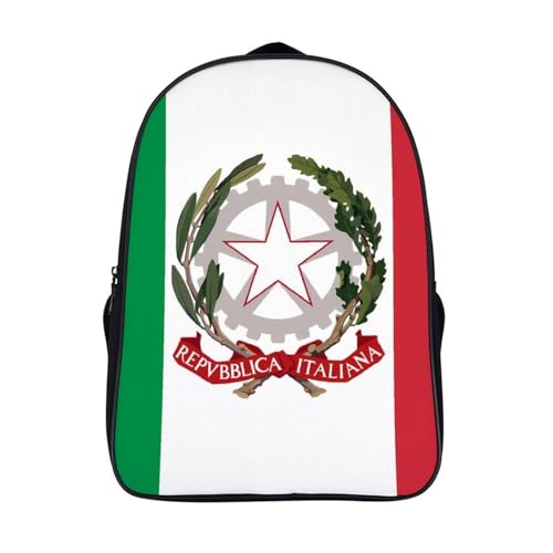 State Ensign of Italy Flag Funny 16 Inch Backpack for Men Women Casual Daypack with 2 Compartment for Travel Work