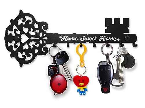 SirHoldeer Porte Clef Mural Design, Home Sweet Home Porte Clé Mural, Boite A Clef Decorative, Accroche Clef Mural Original, Range Clef Mural, en Métal, Décoration de Maison, Cuisine, Entrée, Bureau