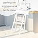 dadada Baby Foldable Montessori Tower - Adjustable Kitchen Step Stool for Kids with Safety Rail, Non-Toxic Finish, Great for Small Space Living (White)