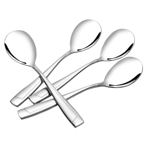6 Pieces Large Serving Spoons, Stainless Steel Serving Spoons for Cooking, Buffet & Banquet, T