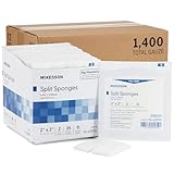 McKesson High Absorbency Split Gauze Sponges 2x2 Inch (1400 Sponges, 20 Box Bulk) - 6-Ply Sterile Tracheostomy & Tube Dressings – Pre-Cut Slit for Drainage & Catheters – 2 per Pack
