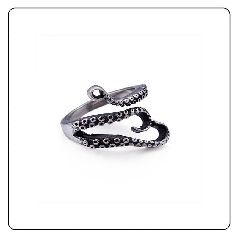 Fashion Stainless Steel Octopus Tentacles Open Ring2