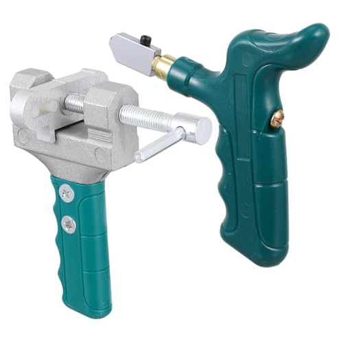 Gogogmee 1 Set Tile Opening Tile Cutting Tool Mirror Cutter Efficient Cutting Tool Manual Tile Cutter Circle Cutter Tool Round Mirrors Glass Cutter Tool Kit Glass Cutting Tool Steel Green