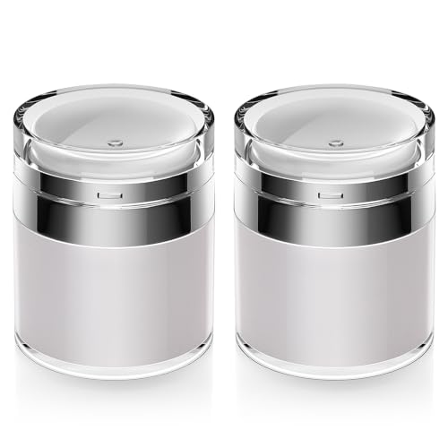 KaiNaDi Airless Pump Jar, 1.7 oz Airless Pump Bottles - Leak-Proof & TSA-Approved Travel Lotion...
