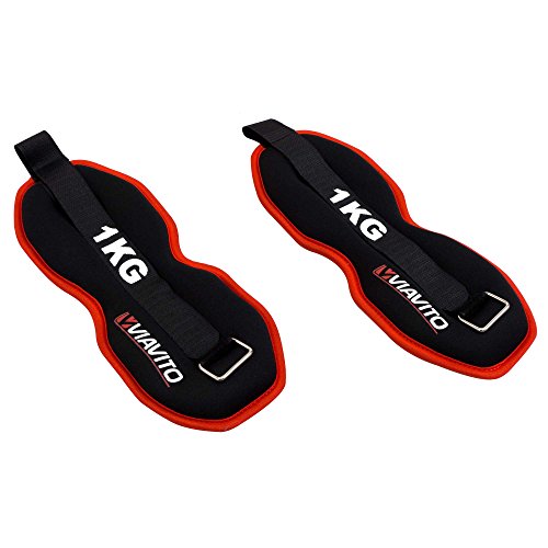 Viavito  - Tobillo pesos, color negro, 2 x 1 kg