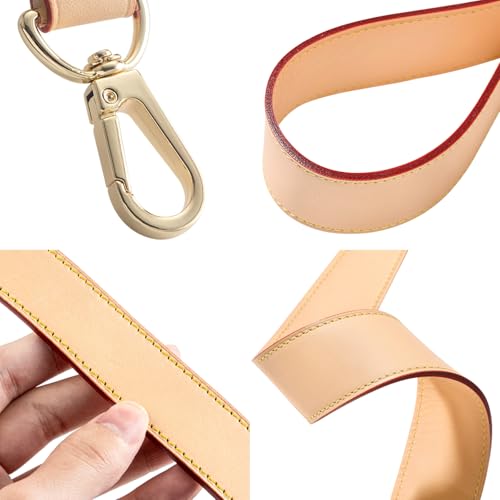 Image of Genuine Vachetta Leather Shoulder Bag Strap Crossbody Replacement for Neverful Tote Bag(APRICOT-Width:1.5in&Length:37.8in)