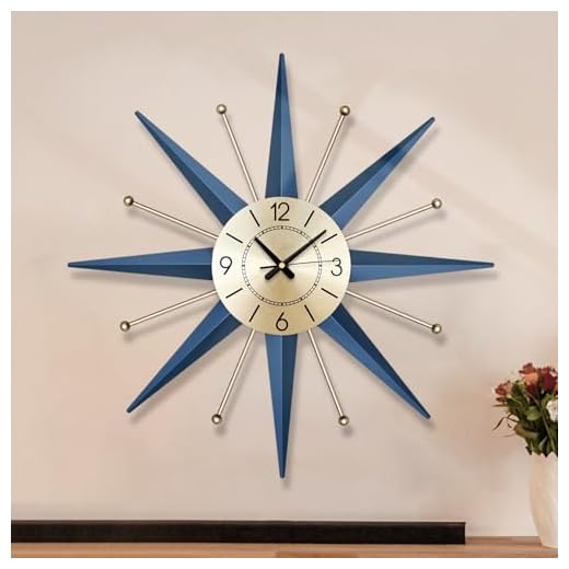 HAOWANJP Wall Clock 15 Inch Silent Non-Ticking Modern Mid Century Clocks Battery Operated for Office, Bathroom, Kitchen, Bedroom, School, Living Room