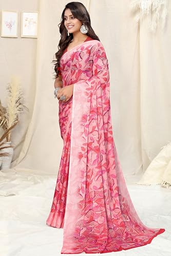 Image of MIRCHI FASHION Women's Ready to Wear 1 Minute Drape Chiffon Printed Saree with Blouse Piece