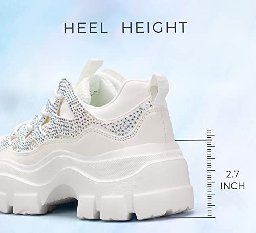Image of LUCKY STEP Women Chunky Platform Dad Colorblock Casual Lace-Up Walking Sneakers