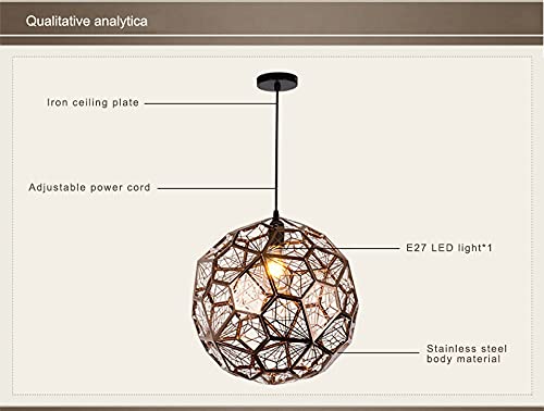 Suspension post-moderne E27 en acier inoxydable pour lustre de salon moderne - 4