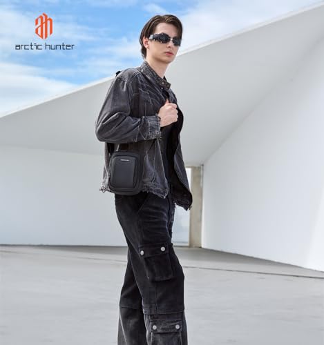 Image of Arctic Hunter Men's Crossbody Sling Bag for Travel & Daily Use Lightweight Small Shoulder Bag for Phone, Passport & Essentials Water-Repellent Utility Side Bag