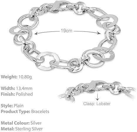 Tuscany Silver Bracciale da donna in argento sterling con 3 trecce