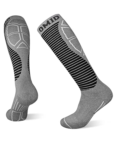 Omid Ski Socks, Merino Wool Snow Socks Long Otc Snowboard Socks Non-Slip Cuff Warm Socks For Men Women Skiing/Snowboarding #TOP14