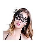 Jueshanzj Damen Spitze Lace Augenmaske Stickerei Maskenspiel Schwarz Einheitsgröße