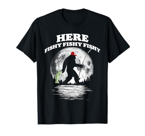 Bigfoot Bass Night Fishing! Fishy Bassquatch Sasquatch T-Shirt