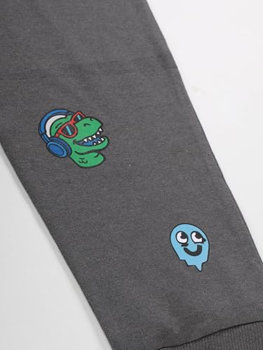 Image of KiddoPanti Boys Solid Fleece Track Pants | Cotton Poly Fleece Fabric | Ankle Length Bottom Rib | 2 Front Patch Pocket | Elastic Waist & Drawcord | Jogger Track Pants for Boys