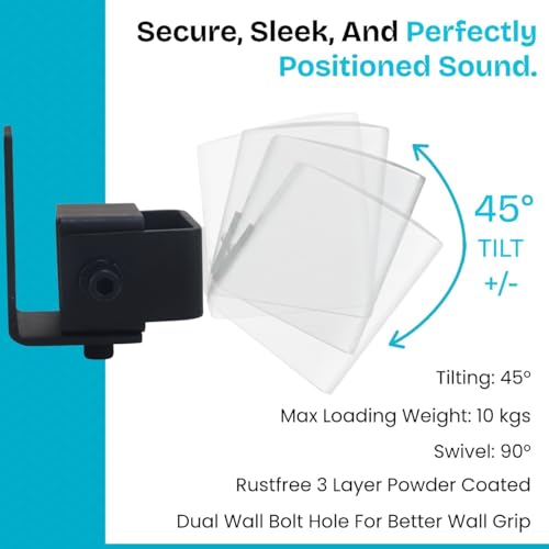 Image of Audiovan Iron Satellite Speaker Wall Mount /Speaker Wall Bracket Thread Hole 5 MM, 6 MM, 8 MM ( /Keyhole Speakers - Universal Type (Speaker Wall Mount, Black)