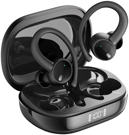 Wireless Earbud Bluetooth 5.3 Over-Ear Sport Touch Control Hi-Fi Stereo True TWS in Ear Phones IP6 Waterproof 50H Playback LED Power Display for Gym