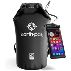 Earth Pak Waterproof Dry Bag - Roll Top Waterproof Backpack Sack Keeps Gear Dry for Kayak with Waterproof Phone Case