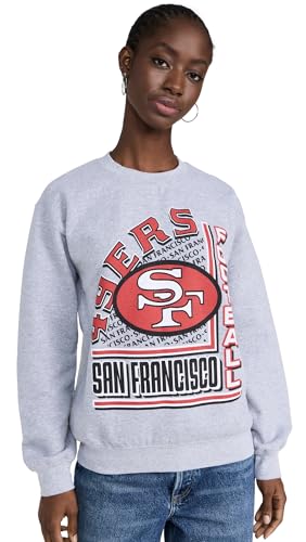 Junk Food Womens 49ers Backfield Crew Sweatshirt Heather Grey M