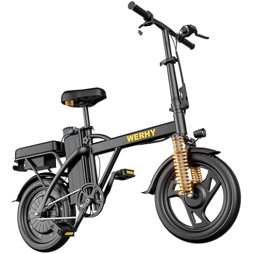 WERHY Electric Bike for Adults, 500W Motor, 20 MPH Max Speed Folding Ebike, 14" Electric Bicycles, Max 20/30 Miles Range (Pedal Assist Mode), Mini E Bikes