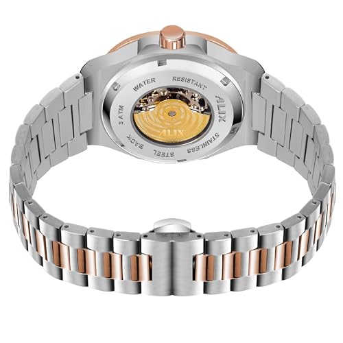 Image of ALIX AL2904 Automatic Mechanical Self-Winding Skeleton Dial 30 ATM Waterproof with Stainless Steel Band Wrist Watch