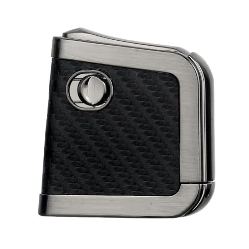 UDEXU Encendedor de Queroseno de Metal Resistente al Viento, de Cuero Vintage de una Pieza, con Llama Suave, Recargable y Encendido por pulsador, Premium for el Día del Padre.(Black)