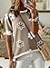 Dokotoo Womens Summer Tops Casual Short Sleeve Loose Fit Crewneck Sweaters for Women Fashion Lightweight Floral Pinted Color Block Spring Tshirt Shirts Trendy 2026 Brown Small