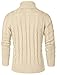 Aimeilgot Mens Fashion Casual Slim Fit Button Down Cable Knitted Stand Collar Cardigan Sweater(Beige,X-Large)