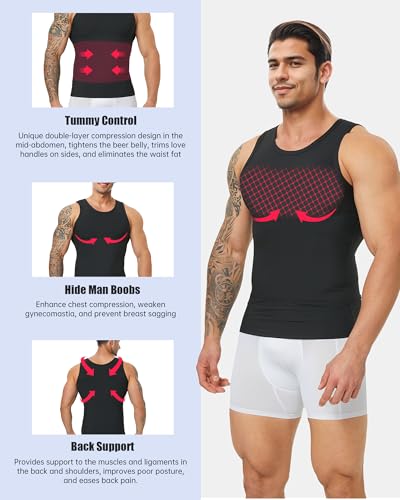 Men's Compression Shirt Slimming Tank Top Gynecomastia Shapewear Undershirt Tummy Control Body Shaper2